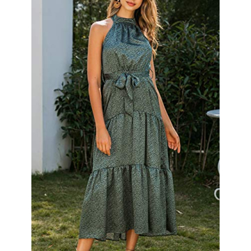 Elegant MsLure Women's Sleeveless Halter Neck Dress for Parties