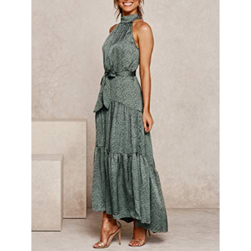 Elegant MsLure Women's Sleeveless Halter Neck Dress for Parties