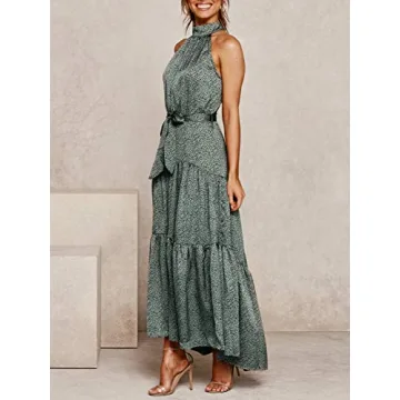 Elegant MsLure Women's Sleeveless Halter Neck Dress for Parties