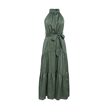 Elegant MsLure Women's Sleeveless Halter Neck Dress for Parties