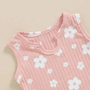 ITFABS Toddler Summer Floral Tank Outfit 0-5 Years