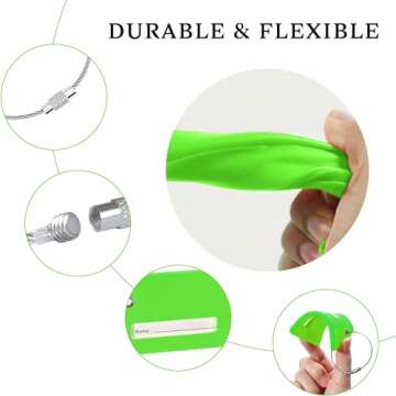 Durable Silicone Luggage Tags Set with Privacy Protection