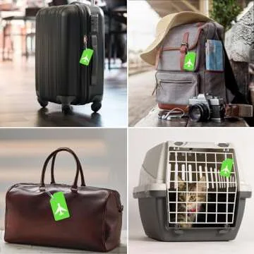 Durable Silicone Luggage Tags Set with Privacy Protection