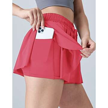 Trendy 3 Pack Women's Running Shorts with Built-in Spandex