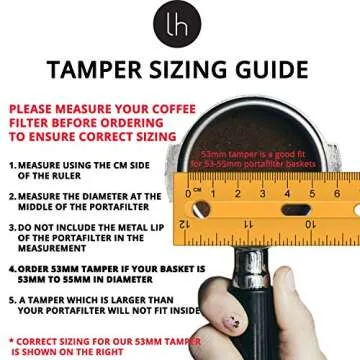 LuxHaus Espresso Tamper - 53mm Calibrated Coffee Tamper for Espresso Machine with Spring Loaded 100% Flat Stainless Steel Base