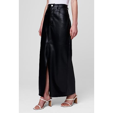 BLANKNYC Vegan Leather Maxi Skirt with Front Slit detail