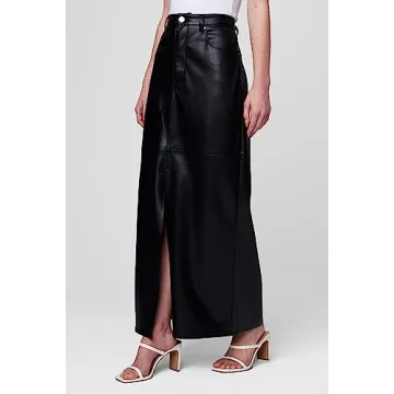 BLANKNYC Vegan Leather Maxi Skirt with Front Slit detail