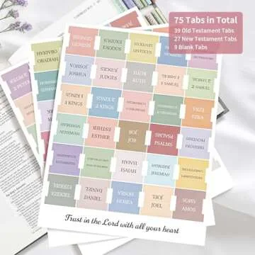 Bible Tabs for Women & Men, Bible Book Tabs for Study Bible, Large Print Repositionable Bible Index ...