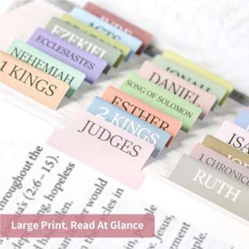 Bible Tabs for Easy Study & Navigation in Pastel Colors