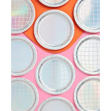 xo, Fetti Disco Ball Paper Plates - 25 pk for Party Fun!