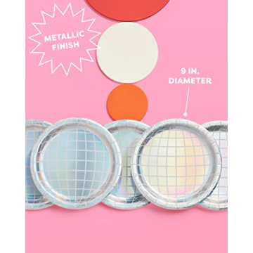 xo, Fetti Disco Ball Paper Plates - 25 pk for Party Fun!