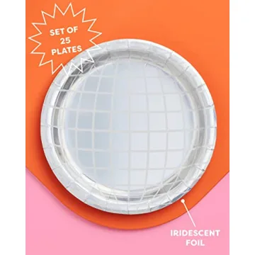 xo, Fetti Disco Ball Paper Plates - 25 pk for Party Fun!