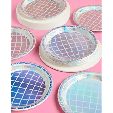 xo, Fetti Disco Ball Paper Plates - 25 pk for Party Fun!