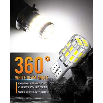 Bright LUYED 194 LED Bulbs for All Vehicle Types Pack of 2