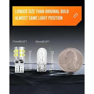 Bright LUYED 194 LED Bulbs for All Vehicle Types Pack of 2