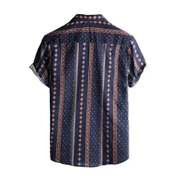 VATPAVE Men's Navy Hawaiian Floral Shirt