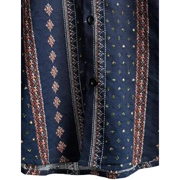 VATPAVE Men's Navy Hawaiian Floral Shirt