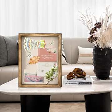 Love-KANKEI Shadow Box Frame 11x14 Shadow Box Display Case with Removable Glass Window and Soft Linen Back Memory Box for Memorabilia Photos Awards Medals Gift Carbonized Black