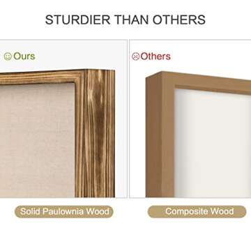 Love-KANKEI Shadow Box Frame 11x14 Shadow Box Display Case with Removable Glass Window and Soft Linen Back Memory Box for Memorabilia Photos Awards Medals Gift Carbonized Black