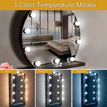 Mirror Lights Hollywood Style Makeup Vanity Lights for Mirror, Vanity Mirror Lights with 10 Dimmable...