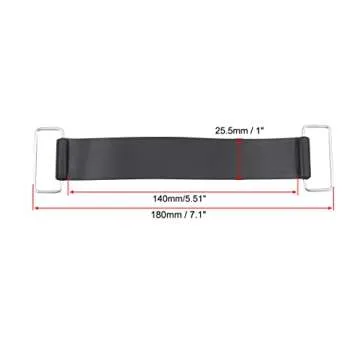 uxcell Non-Slip Battery Straps Rubber Band, 7.1-inch x 1-inch, Black 5pcs