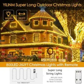 YILINM 800 LED Christmas Lights - Outdoor & Waterproof