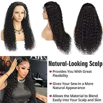30 Inch Lace Front Wig Human Hair for Black Women 180% Density HD Transparent 13x4 Deep Wave Lace Front Wigs Human Hair Pre Plucked Wet and Wavy Brazilian Curly Glueless Lace Frontal Wigs (30Inch）