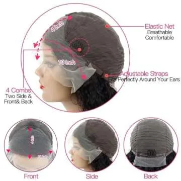 30 Inch Lace Front Wig Human Hair for Black Women 180% Density HD Transparent 13x4 Deep Wave Lace Front Wigs Human Hair Pre Plucked Wet and Wavy Brazilian Curly Glueless Lace Frontal Wigs (30Inch）