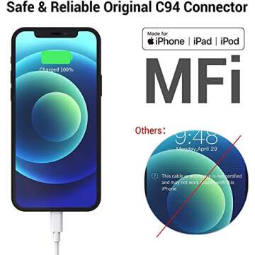 MFi Certified Lightning Cable - iPhone Charger Cable 3 Pack 6ft - ilikable Durable iPhone Charging Cable Cord for iPhone 14 13 12 11 Mini Pro XR Xs Max X SE 8 Plus 7 Plus 6S Plus iPad AirPods