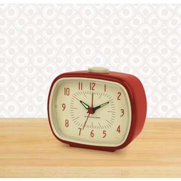 Kikkerland Battery Operated Retro Vintage Style Desktop Nightstand Bedside Office Classic Simple Ala...