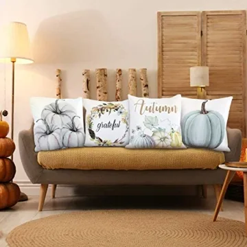 Autumn Throw Pillow Covers Set for Thanksgiving Decor