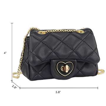 mibasies Kids Purse Toddler Gifts for Little Girls Crossbody Purses Presents,Small,(A4 black)