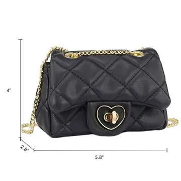 mibasies Kids Purse Toddler Gifts for Little Girls Crossbody Purses Presents,Small,(A4 black)