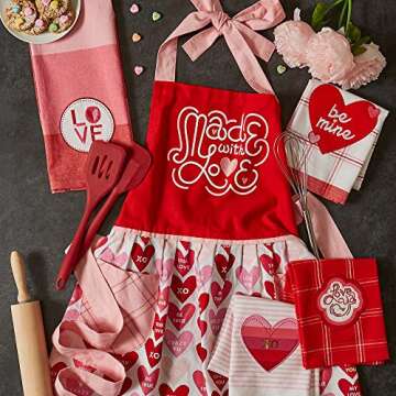 DII Valentine's Day Collection Kitchen, Dishtowel Set, 18x28, Love Assorted, 4 Piece
