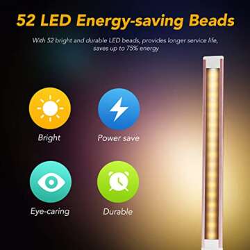 HMFUNTM Led Desk Lamp, Desk Lamp with USB Charging Port, 5 Color Modes, 10 Brightness, Natural Light, Eye Caring Reading Lamp, Desk Light for Home Office, Table Lamp, Touch Control, Auto-Timer, Pink