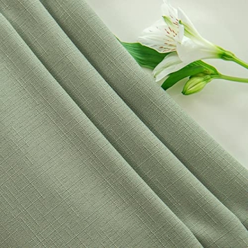 maxmill Faux Linen Textured Rectangle Tablecloth Water Resistant Wrinkle Free Spill-Proof, Soft Table Cloth for Dining Room Decoration, Banquet Parties Event Holiday Dinner, 60 x 84 Inch Sage Green