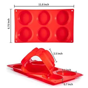 Silicone Muffin Top Pans, 2 Pack Non-stick 3" Whoopie Pie Baking Pan 3 Inch Round Tray Silicone Egg Sandwich Molds for Mini Cakes Biscuits Egg Cloud Bread Buns English Muffins Breakfast Sandwiches