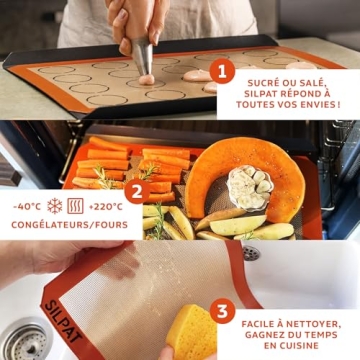 Silpat Non-Stick Silicone Baking Mat for Perfect Cookies