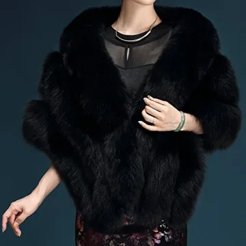 Caracilia Luxury Faux Fur Wrap for Weddings and Events