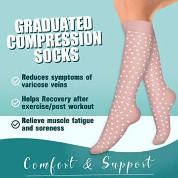 Laite Hebe 4 Pairs-Compression Socks for Women&Men Circulation-Best Support for Nurses,Running,Athletic