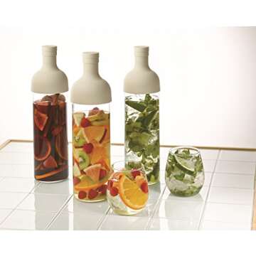 Hario Filter-In Cold Brew Tea Bottle, 750ml, White