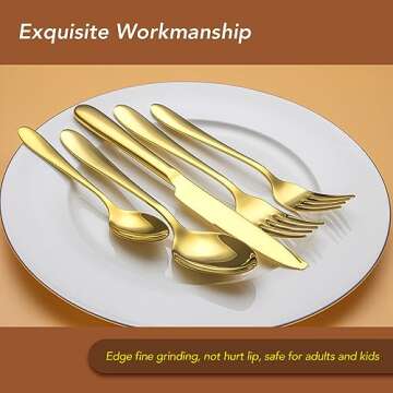 40 Piece Gold Silverware Set for Elegant Dining