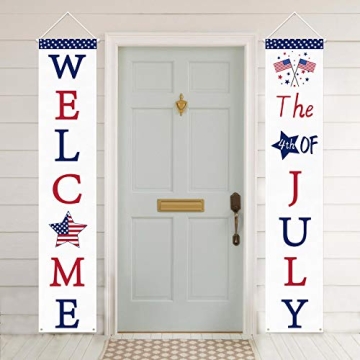Mosoan Patriotic 4th of July Porch Sign for Celebrations