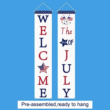 Mosoan Patriotic 4th of July Porch Sign for Celebrations