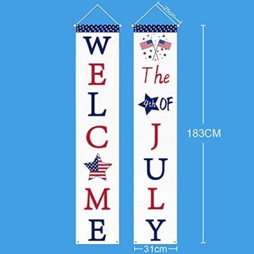 Mosoan Patriotic 4th of July Porch Sign for Celebrations