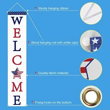 Mosoan Patriotic 4th of July Porch Sign for Celebrations