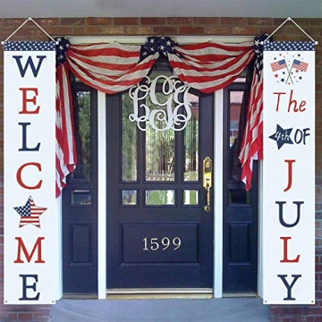 Mosoan Patriotic 4th of July Porch Sign for Celebrations