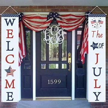 Mosoan Patriotic 4th of July Porch Sign for Celebrations