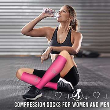 Bluemaple 6 Pack Copper Compression Socks for Women and Men Circulation-Best Support for Medical, Running,Nursing,Athletic