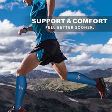 Bluemaple 6 Pack Copper Compression Socks for Women and Men Circulation-Best Support for Medical, Running,Nursing,Athletic